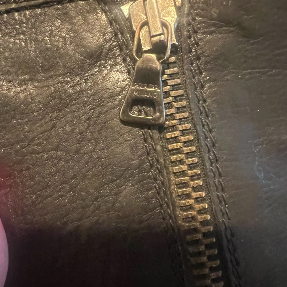 Prada Black Knee-High Lace-Up front Boots with side zipper - Picture 5 of 5